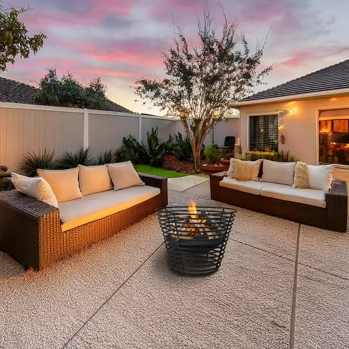 Outdoor Garden Fire Pit Basket Black for Party BBQ Event