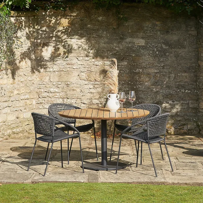 Dakota Black Outdoor 4 Seater Dining Set
