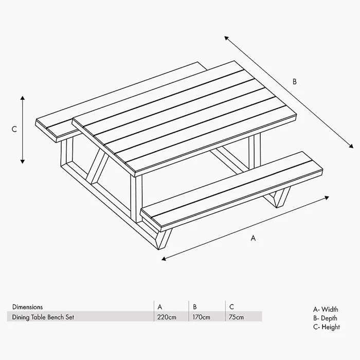 Aruba Picnic Table and Bench Grey Metal Outdoor Bench Set for 4