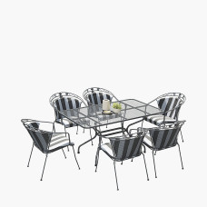 Elegance Rectangular 6 Seater Dining Set with Cushions