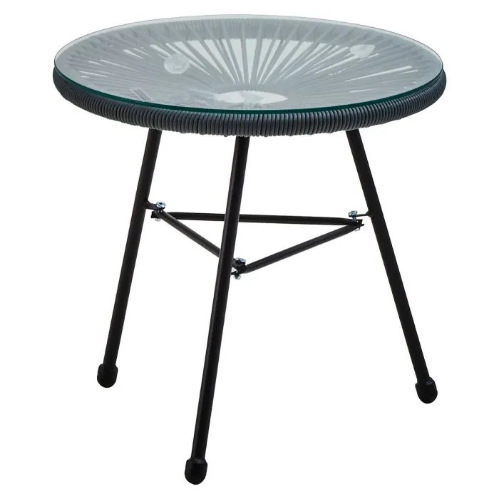 Interiors by Premier Sturdy Grey Rattan 3 Piece Patio Set, Weather Resistant Table And Chairs, Outdoor Round Table and Chairs