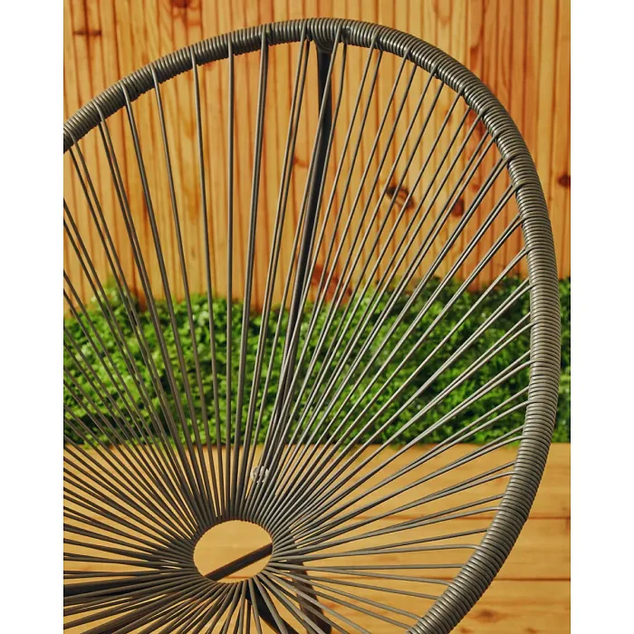 Interiors by Premier Sturdy Grey Rattan 3 Piece Patio Set, Weather Resistant Table And Chairs, Outdoor Round Table and Chairs