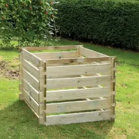 Primrose Outdoor Slatted Wooden Composter Large Natural Compost Bin 893 Litres