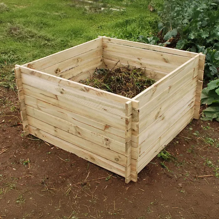 Primrose Outdoor Slatted Wooden Composter Large Natural Compost Bin 893 Litres