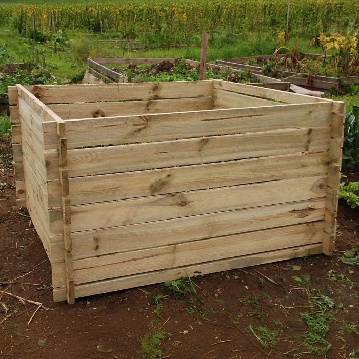 Primrose Outdoor Slatted Wooden Composter Large Natural Compost Bin 893 Litres