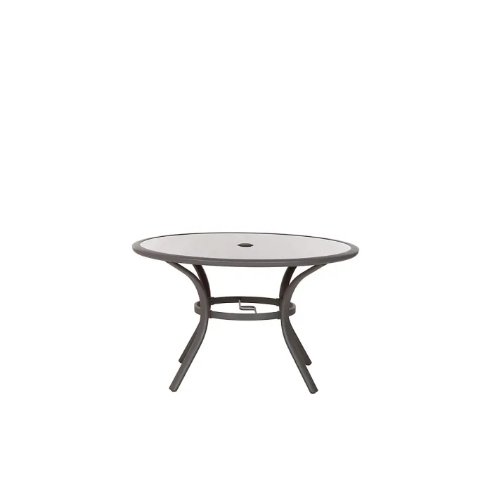 Sorrento 4 Seater Round Dining Recliner Set - Aluminium & Textylene - H71 x W120 x L120 cm - Black