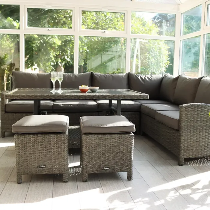 Paris 7pc Deluxe Modular Corner Dining Set