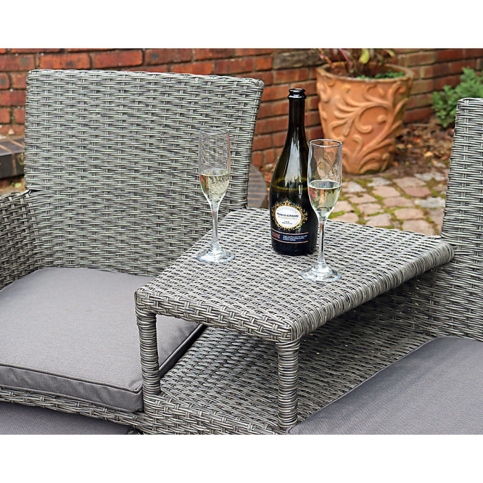 Paris Fixed Companion Set with pull-out footstools incl. Weather Shield Cushions