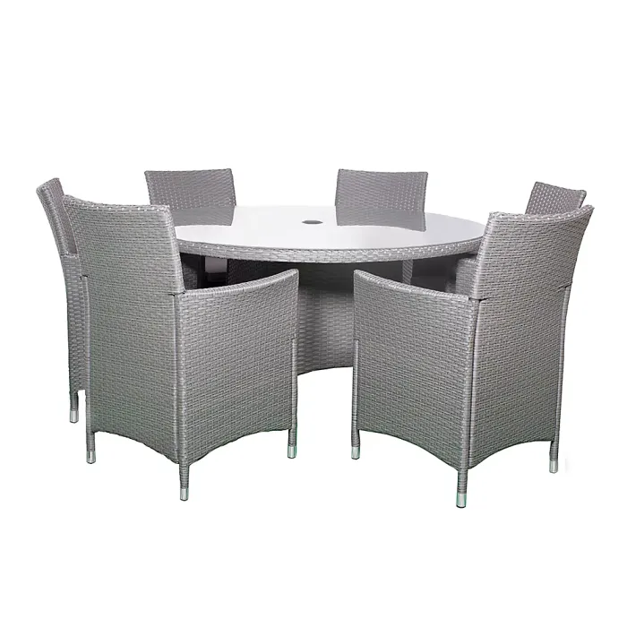 Nevada Grey 6 Seater KD Round Dining Set