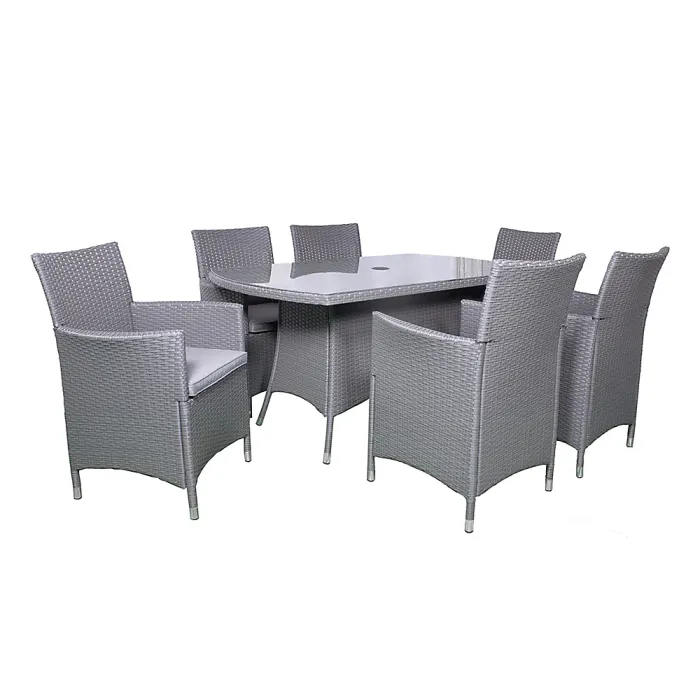 Nevada Grey 6 Seater KD Rectangular Dining Set
