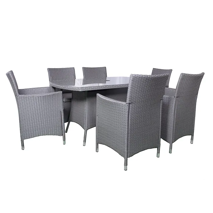 Nevada Grey 6 Seater KD Rectangular Dining Set