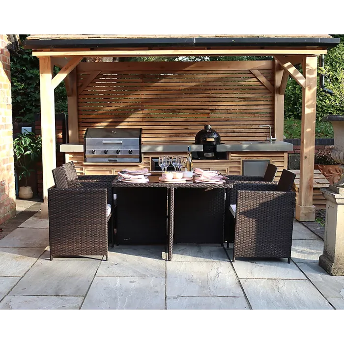 Nevada Brown 4 Seater Cube Set