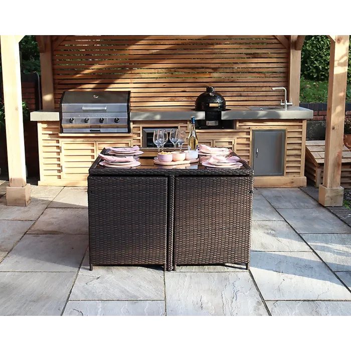 Nevada Brown 4 Seater Cube Set