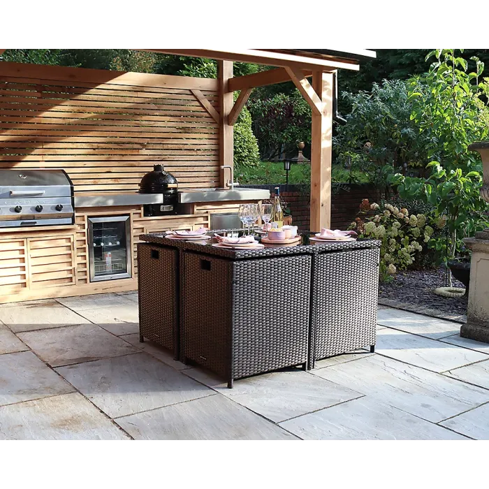 Nevada Brown 4 Seater Cube Set