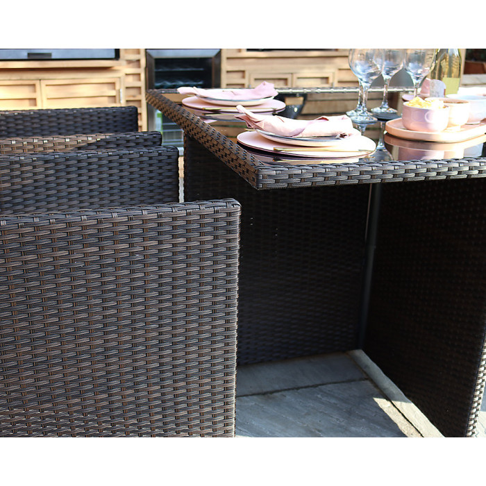 Nevada Brown 4 Seater Cube Set