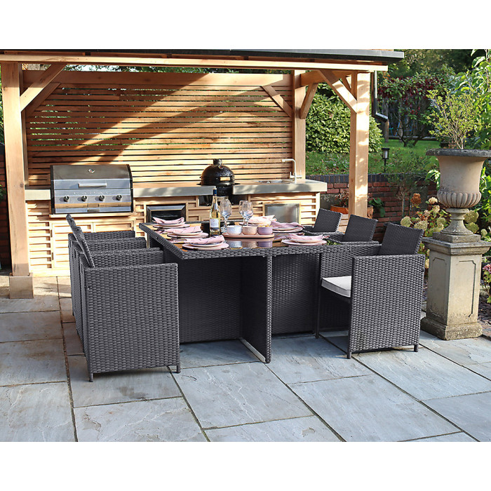 Nevada Grey 6 Seater Cube Dining Set