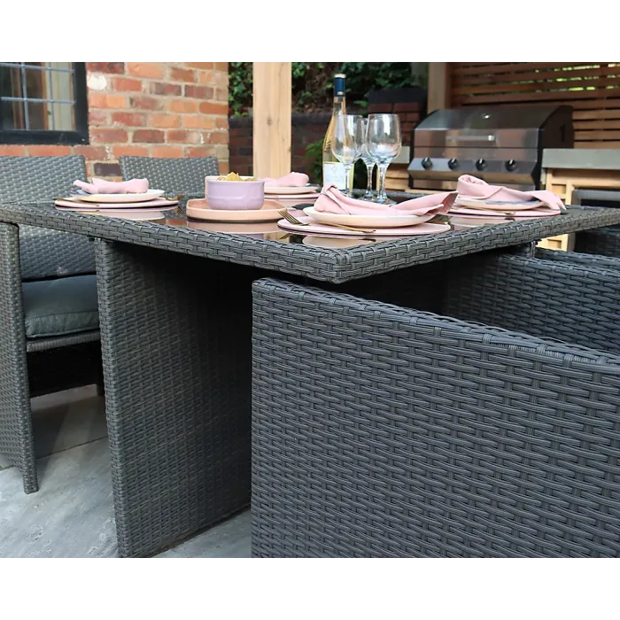 Nevada Grey 6 Seater Cube Dining Set