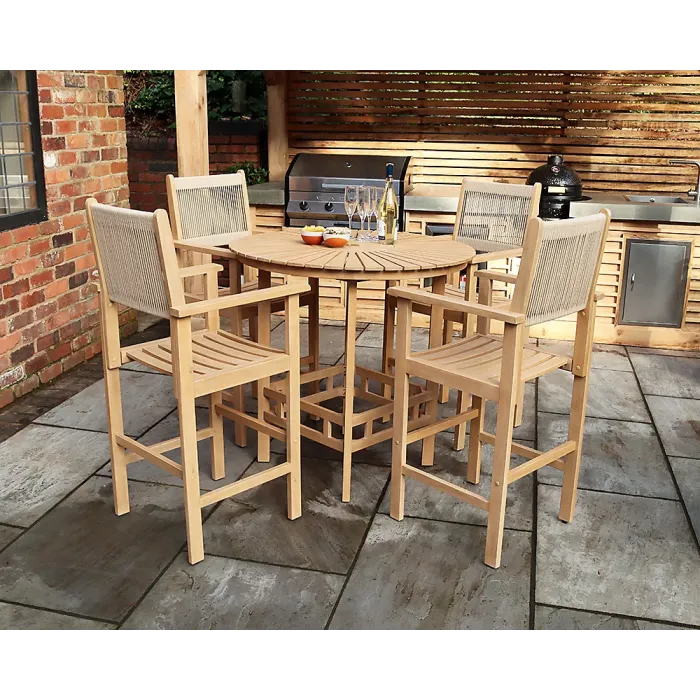 Roma 4 Seat Rope Bar Set with High Chairs