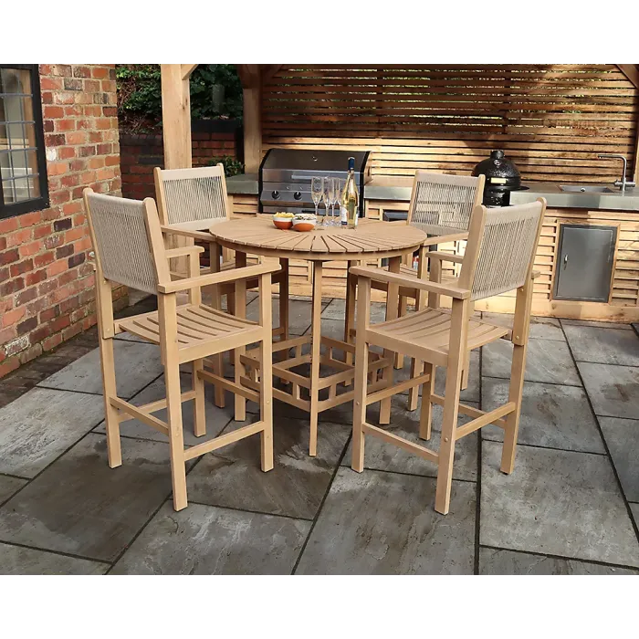 Roma 4 Seat Rope Bar Set with High Chairs