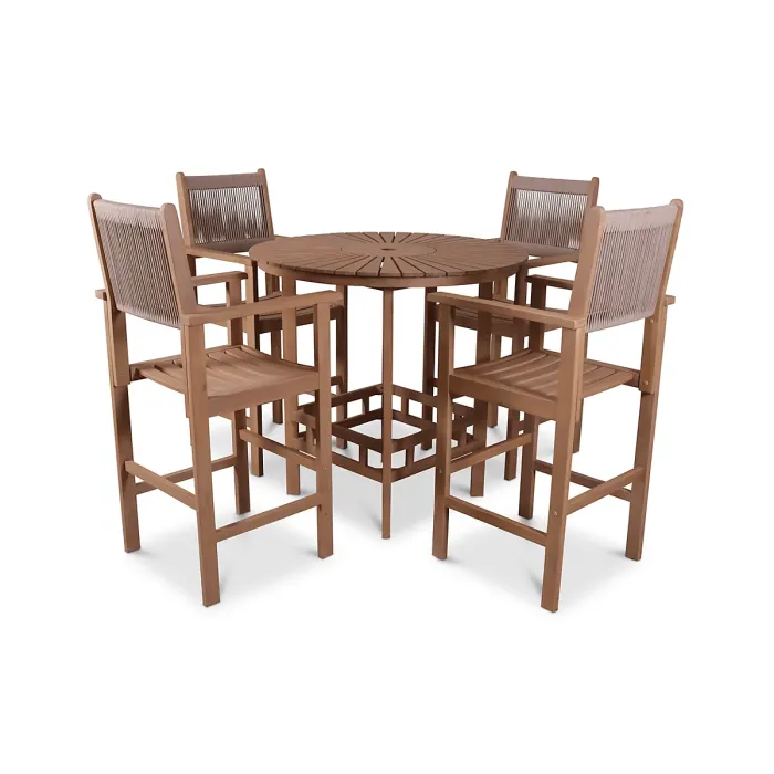 Roma 4 Seat Rope Bar Set with High Chairs