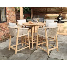 Roma 4 Seat Rope Bar Set with Deluxe Chairs