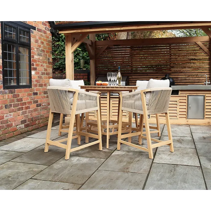 Roma 4 Seat Rope Bar Set with Deluxe Chairs