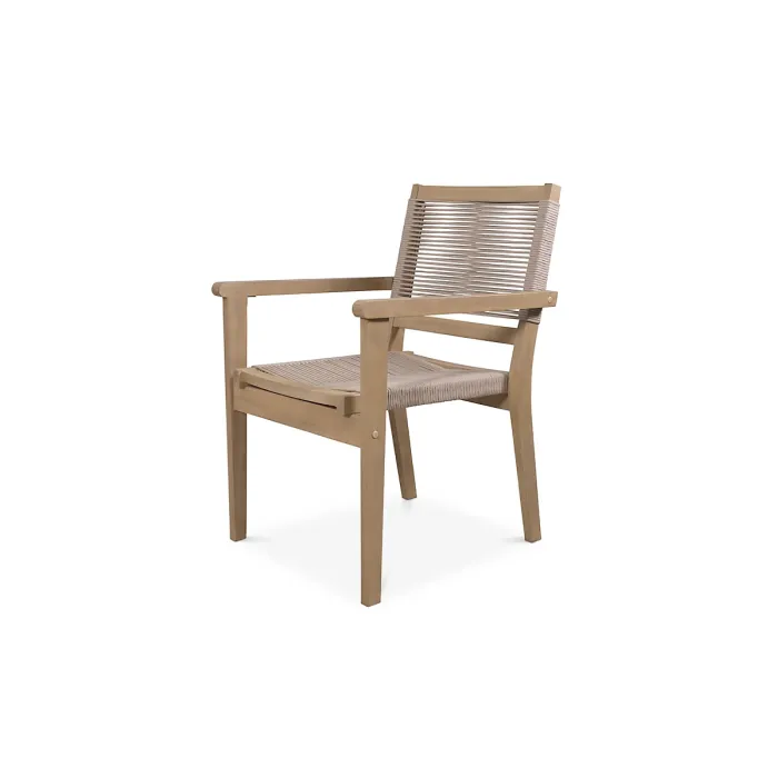 ROMA 120cm 4 Seat Set with Rope Stacking Chairs