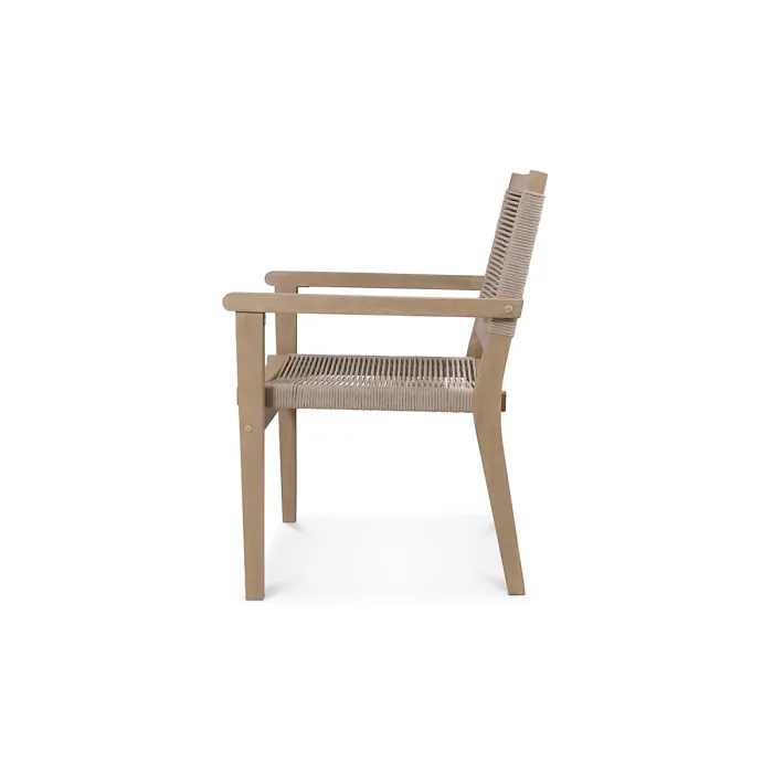 ROMA 120cm 4 Seat Set with Rope Stacking Chairs