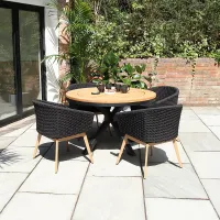 TUSCANY 120cm Round Table with 4 Eden Night Dining Chairs