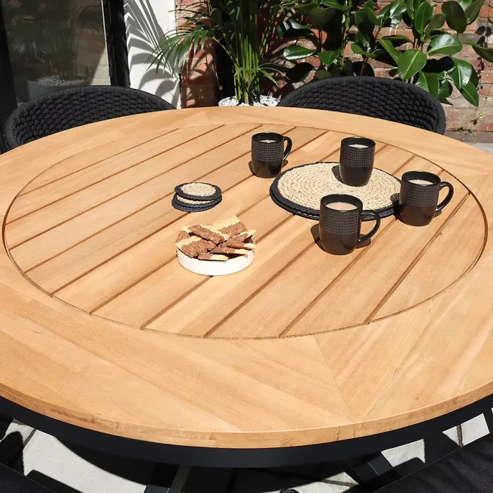 TUSCANY 150cm Round Table with 6 Eden Night Dining Chairs