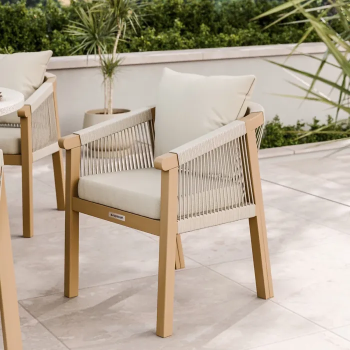 ASTRAL 150cm Round concrete Terrazzo design table with 6 Roma Dining Chairs