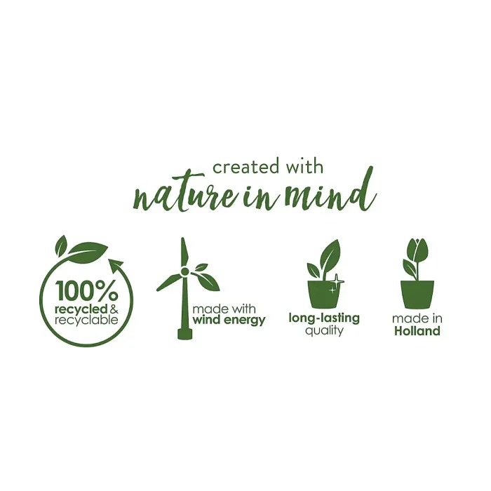 Greenville Black 30cm Living Round Decor Recycled Plastic Indoor Garden Balcony Window Container Holder Plant Flower Organizer Pot