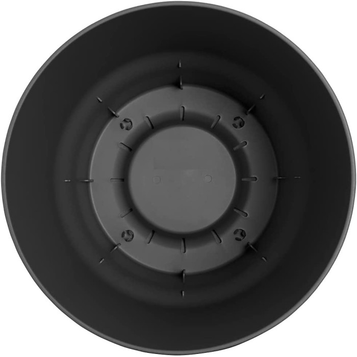 Living Round Decor Recycled Material Indoor Garden Balcony Window Container Holder Plant Flower Organizer Pot Black 20 cm