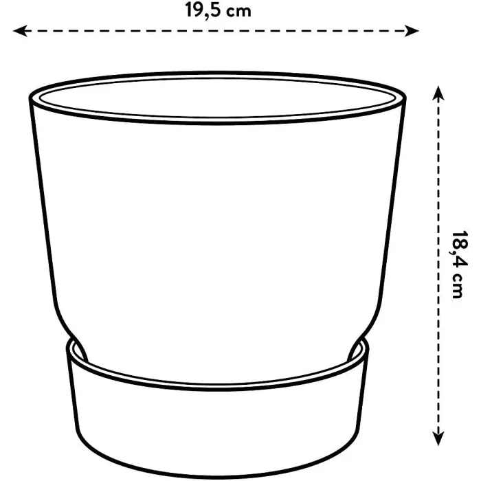 Living Round Decor Recycled Material Indoor Garden Balcony Window Container Holder Plant Flower Organizer Pot Black 20 cm