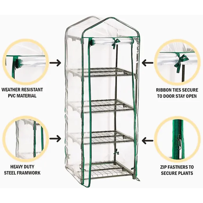 4 Tier Mini Greenhouse - 69 x 49 x 160 cm