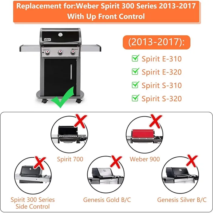 G69787 18 inch Burner for Weber Spirit 300 Series E310 S310 E320 S320 Burner Tube Replacement Parts