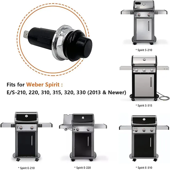 2 Pack 70189 Gas Grill Lighted Button Switch Compatible with Weber Spirit E S 210 E220 E310 etc