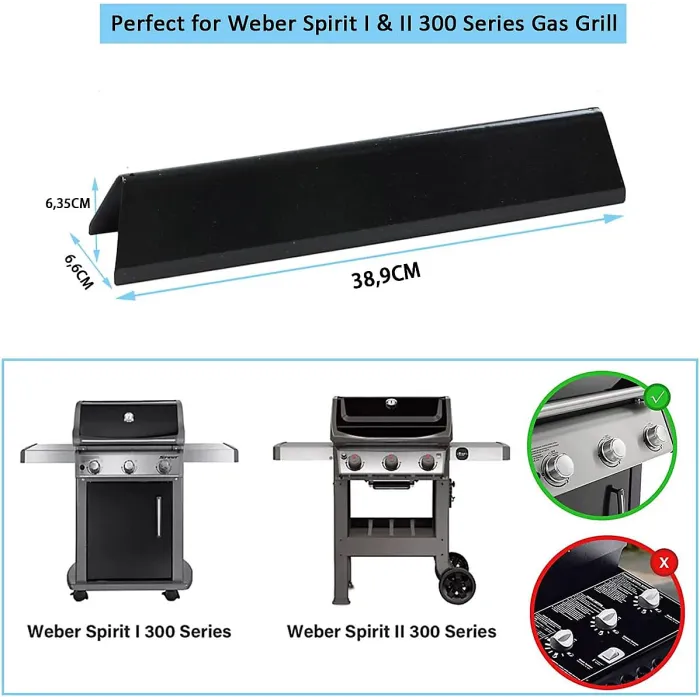 38.9cm Flavorizer Bars for Weber Spirit I II E310 E320 E330 S310 S320 7636 Gas Griddle Grills Accessories