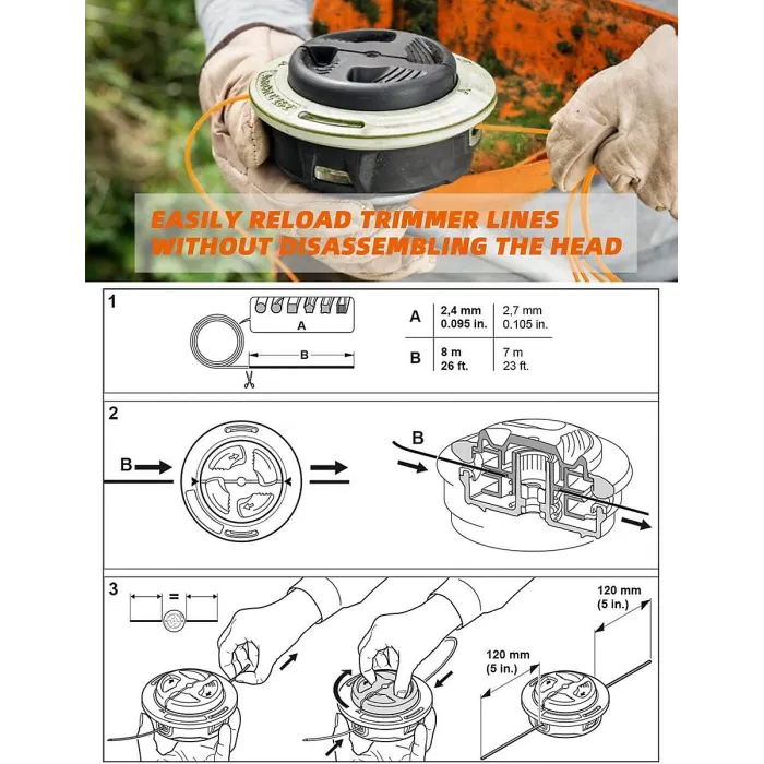 1PCS ERGIT Trimmer Head Replacment Stihl Weed Eater Head Autocut C26-2 for FS55 FS55R FS56RC FS70R FS70RC FS91R wait