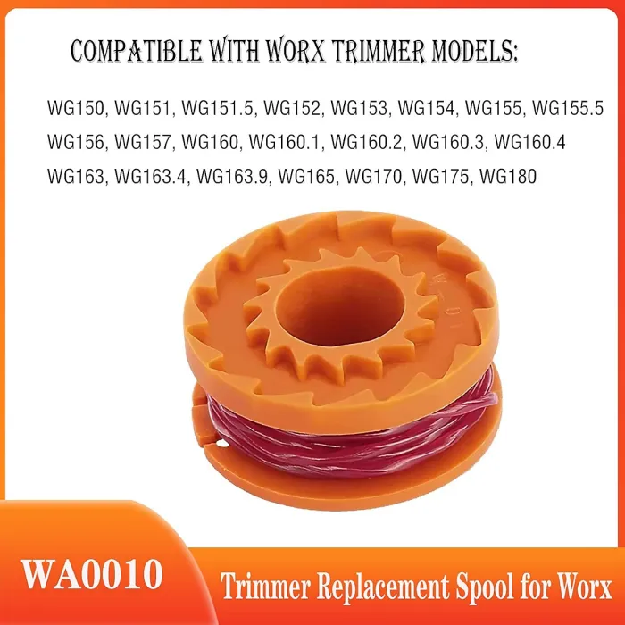 9 PCS WA0010 Replacement Trimmer Spool Edger Spool Compatible with Worx Trimmer String Weed Eater String WG180 Spool Refills