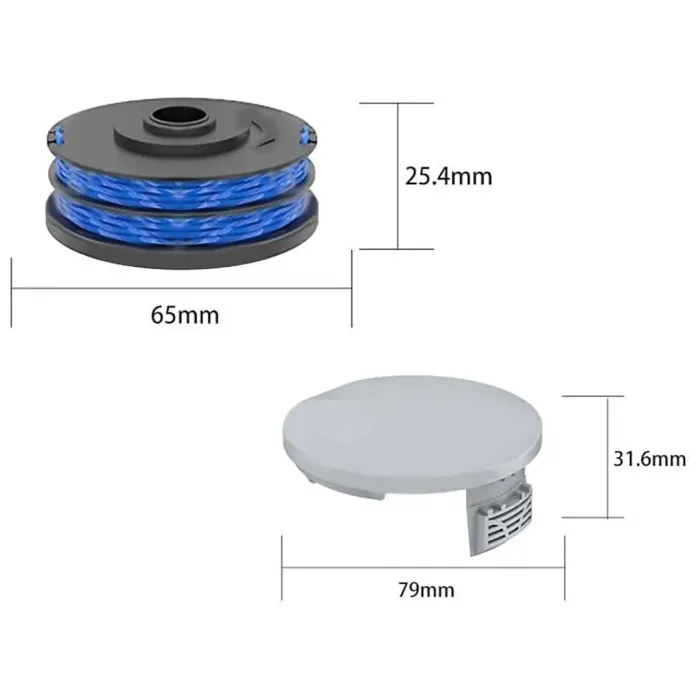 8 PCS String Trimmer Replacement Spool 8 Length 1.5mm Deepth For RLT4027 RLT4125 RLT5027 RLT5127 RLT6030 RLT6130