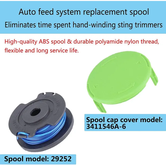 10 PCS LIYYOO 29252 3411546A-6 Replacement Trimmer Spool Line Compatible with Weed Eater String 24V and 40V Trimmer