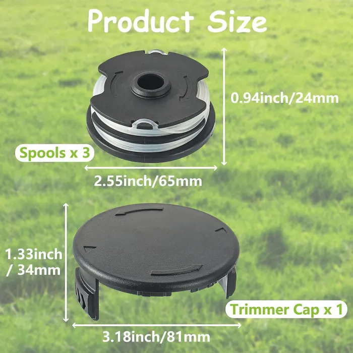 4PCS EPLZON Replacement Spool and Spool Cover Compatible Parkside LIDL PRT 550 A1 B2 C3 Replacement Parts Edge Cutter