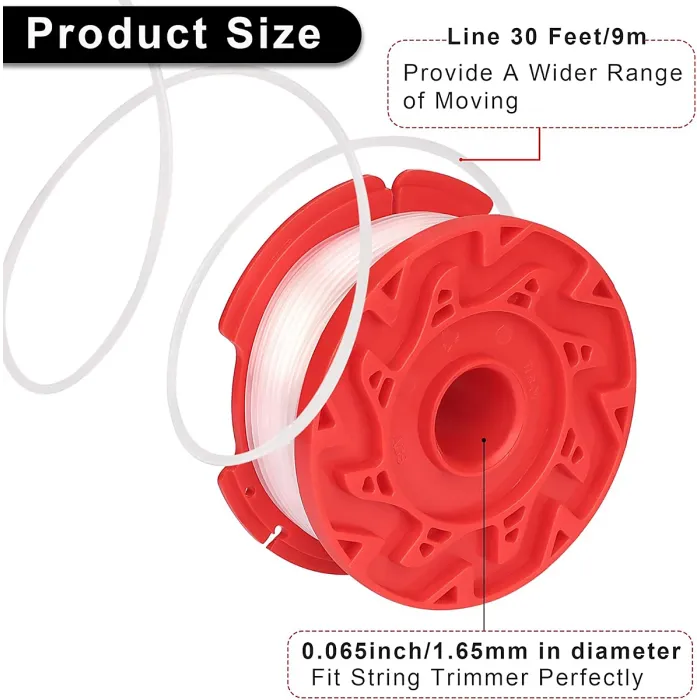 8PCS String Trimmer Spool Line with Cap Head Compatible with Craftsman CMCST900 CMESTA900 CMESTE920 CMZST120SC Wait