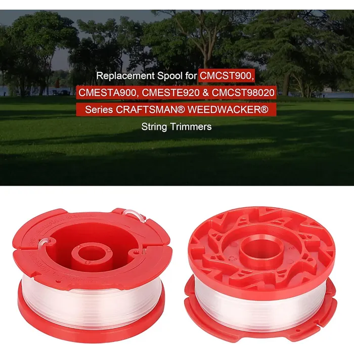 8PCS String Trimmer Spool Line with Cap Head Compatible with Craftsman CMCST900 CMESTA900 CMESTE920 CMZST120SC Wait