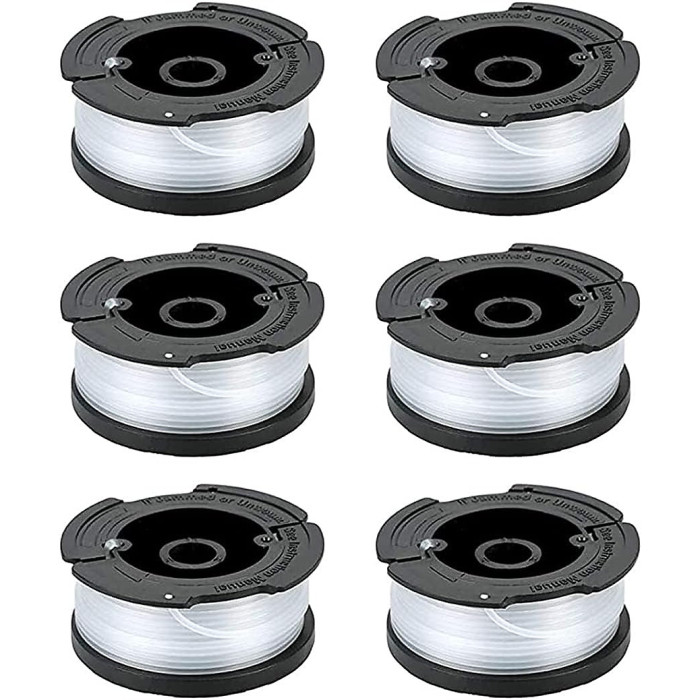 6Pack AF 100 3ZP Weed Eater String Compatible with Black Decker Wacker String Trimmer Line 30ft 0.065 Inch