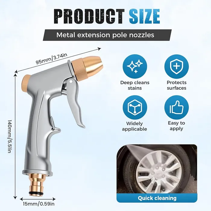 High Pressure Garden Hose Nozzle 2025 New Upgrade Hose Sprayer Nozzle Heavy Duty Metal Handheld Spray Nozzles
