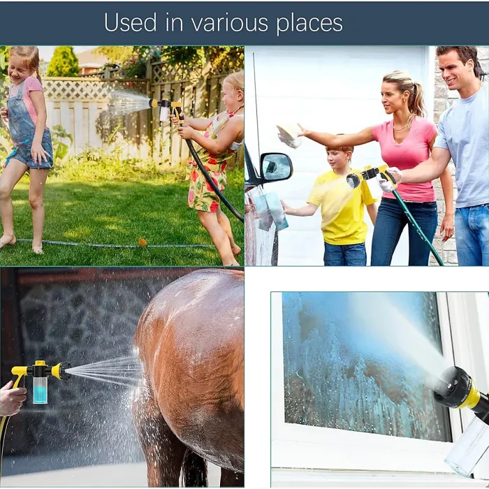 Multi purpose foam high pressure car washing water gun Soap Shampoo Dispenser for Pet Wash and Garden Hose Sprayer Nozzle