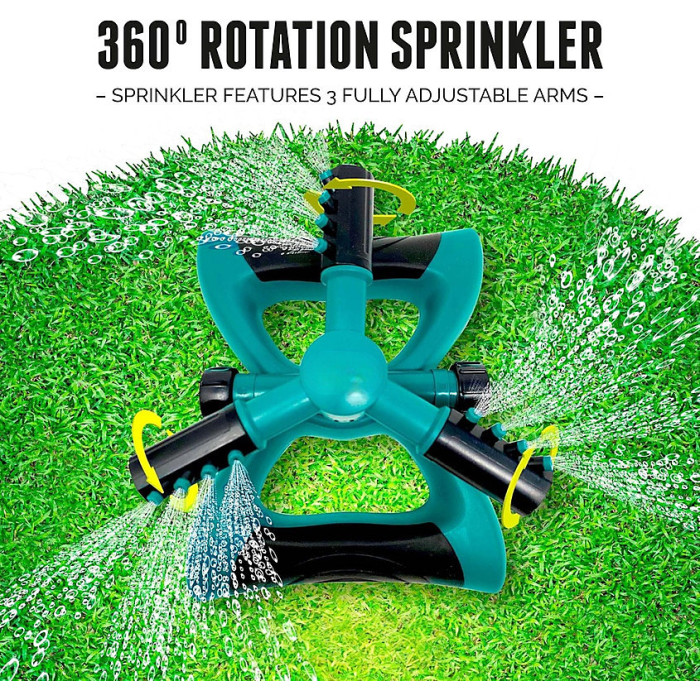 Sprinkler for Yard 360 Degree Rotating Lawn Sprinkler with Base Adjustable Spray Hose Connector for Garden Large Yards