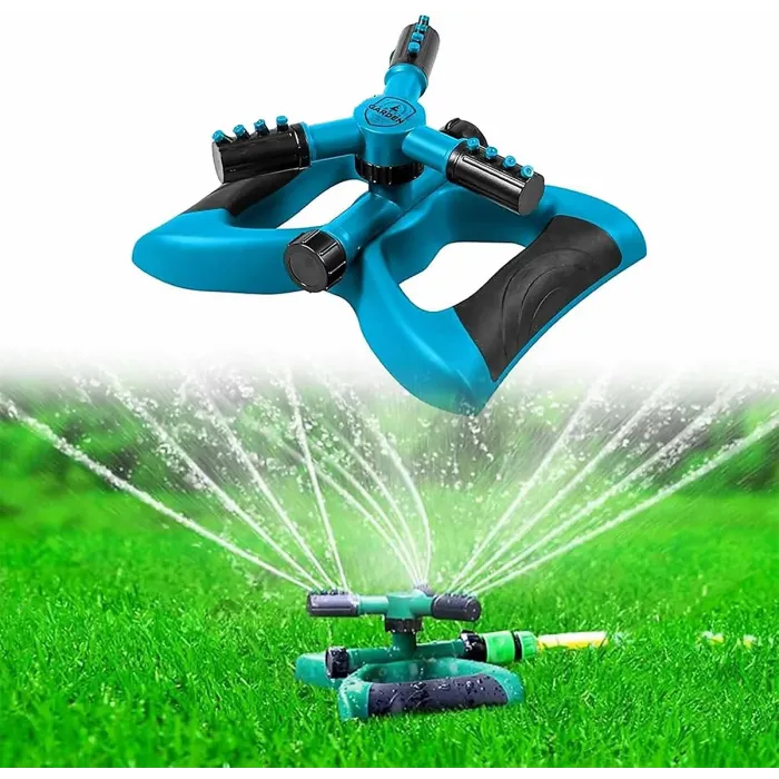 Sprinkler for Yard 360 Degree Rotating Lawn Sprinkler with Base Adjustable Spray Hose Connector for Garden Large Yards